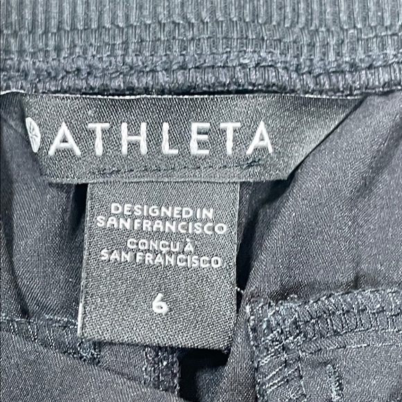 Athleta Womens Brooklyn Ankle Pants Ribbed Side Black Size 6 - Picture 10 of 15